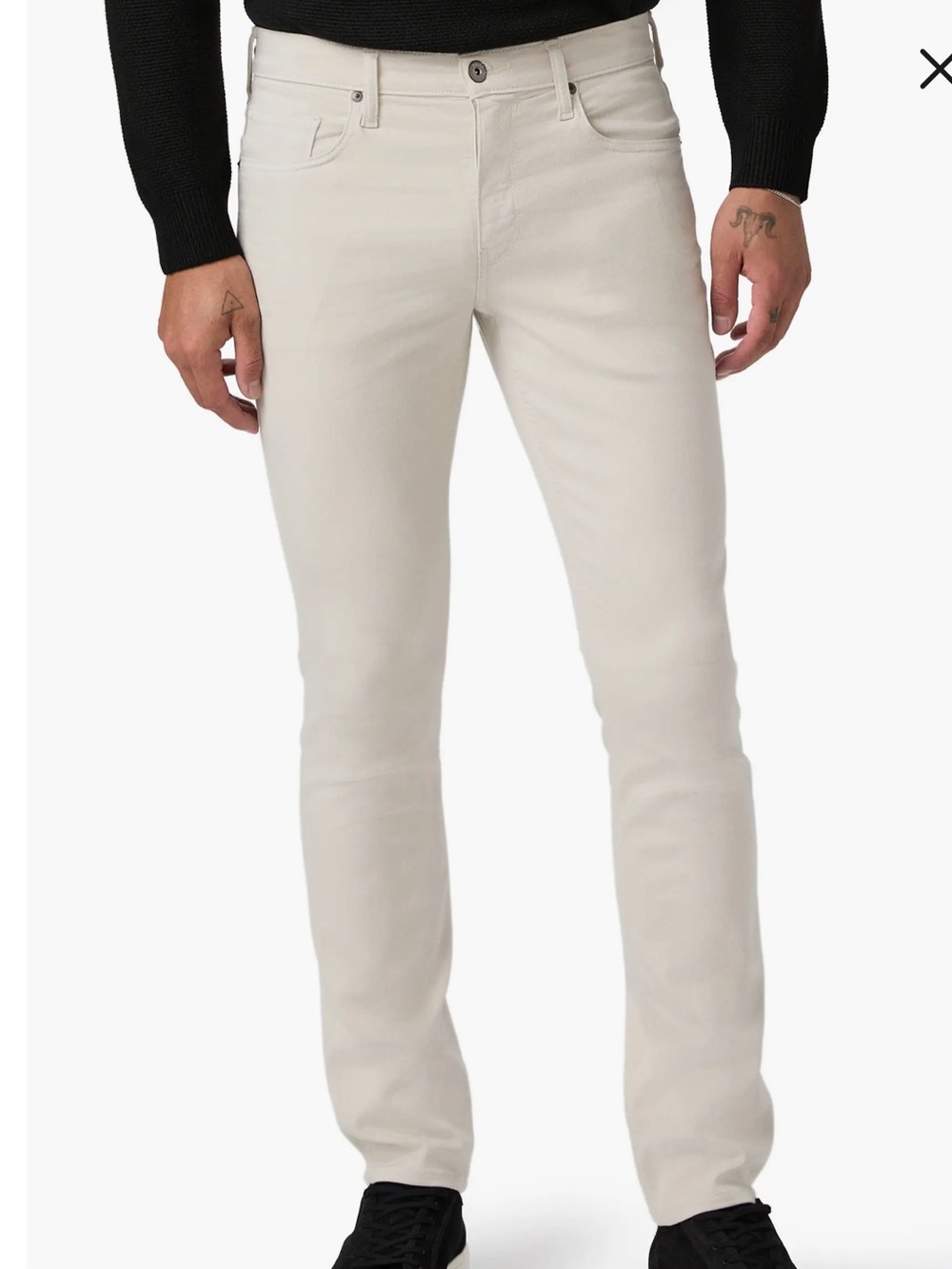 PAIGE Men's Slim Straight Jeans in Off-White